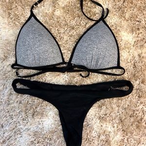 Ark Swimwear Black Hybrid Bikini Bottoms Small